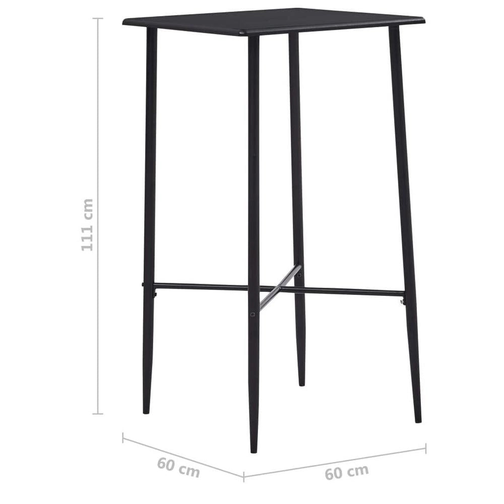 Bar Table Black 60 X 60 X 111 Cm MDF