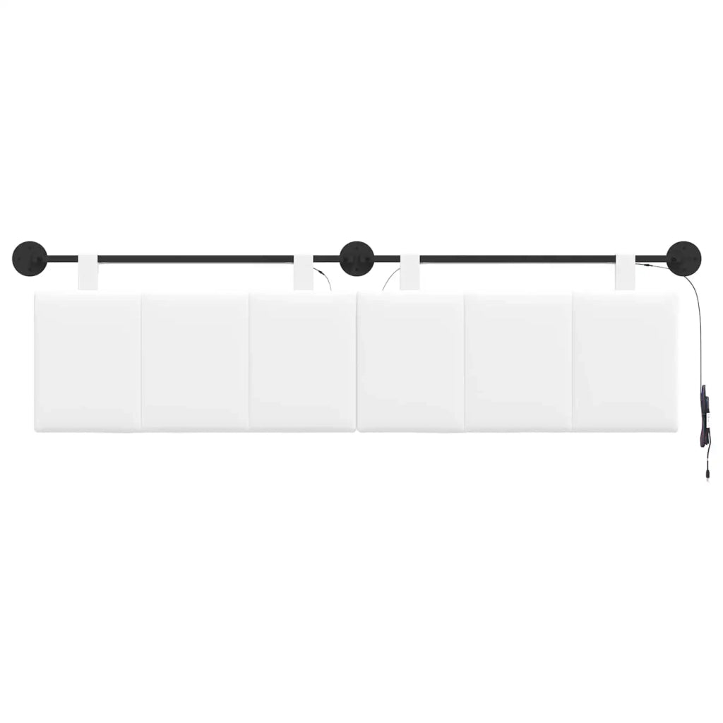 Testiera sospesa Con luce LED Bianco Tessuto