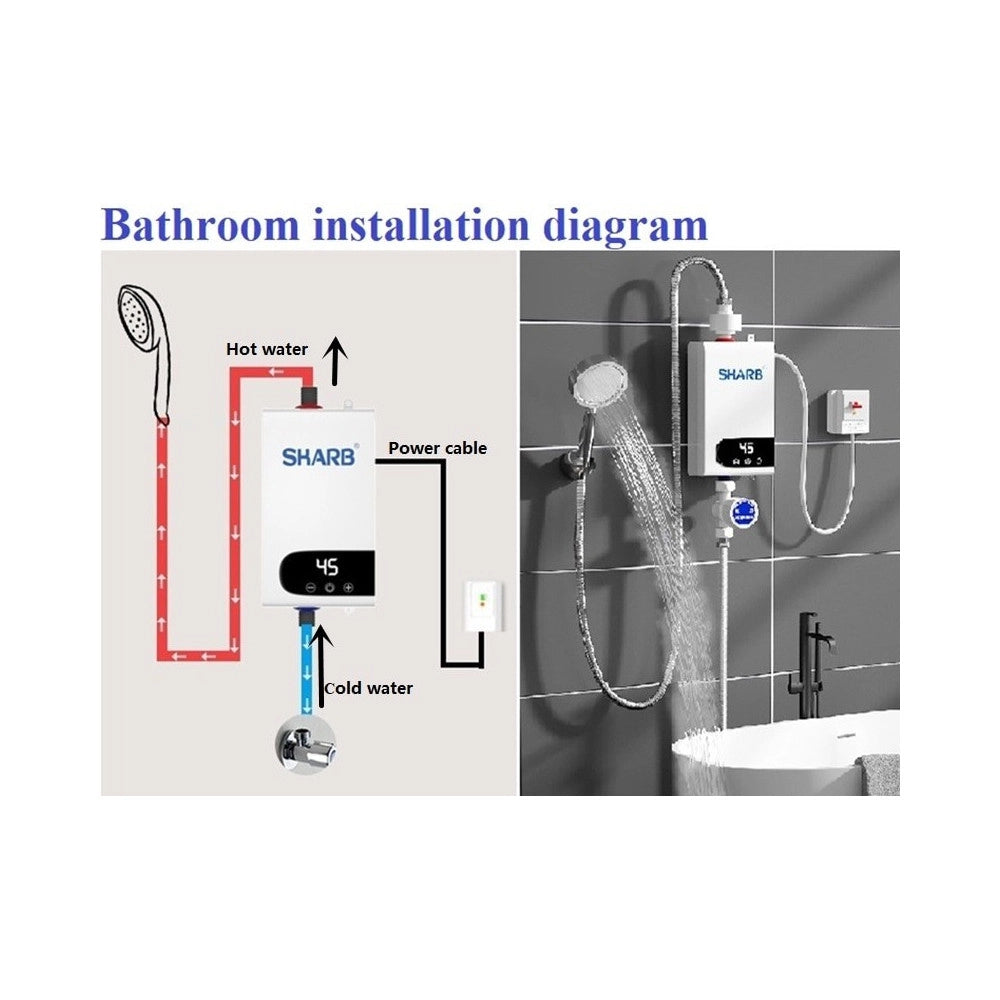 Trade Shop - Scaldabagno Boiler Elettrico Caldaia Acqua Calda Istantanea Con Dispaly Touch -