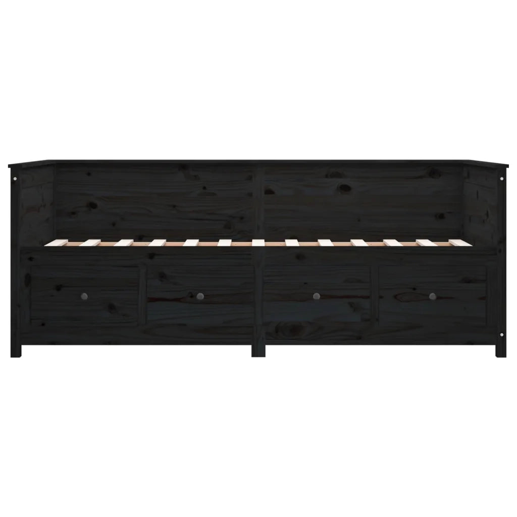 Dormeuse Nera 90x190 cm in Legno Massello di Pino cod mxl 58311