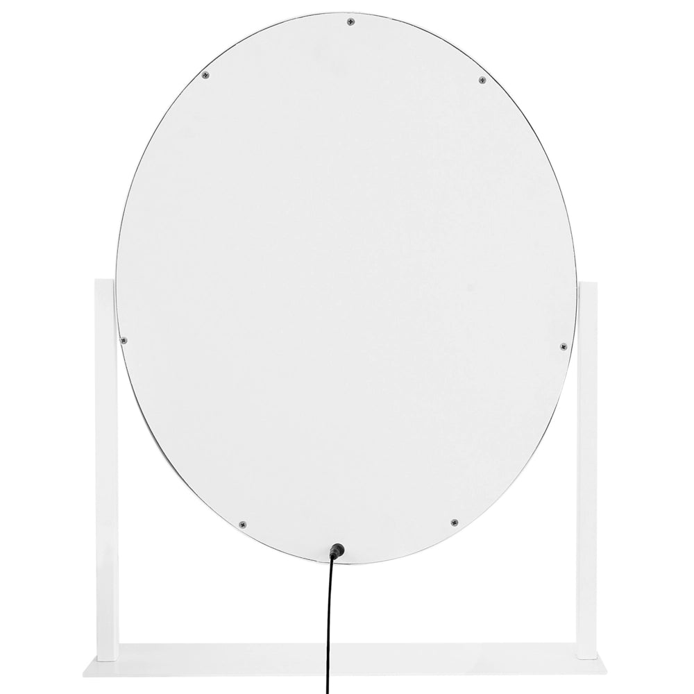 Specchio da toeletta in piedi con LED bianco 50 x 60 cm ovale con lampadine illuminate Hollywood toeletta