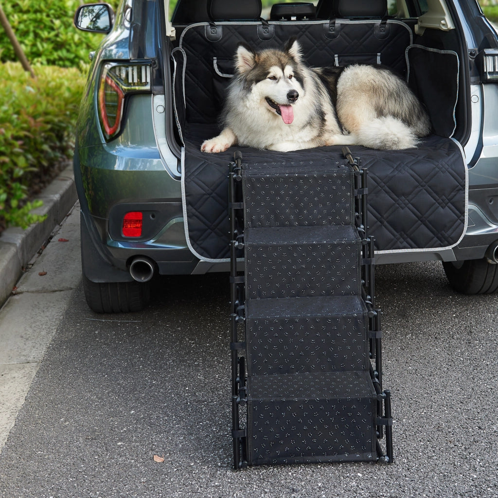 Scaletta 'Colchester' a 4 Gradini per Cani, Costruzione Pieghevole, Idrorepellente, Supporto fino a 55 kg [en.casa]