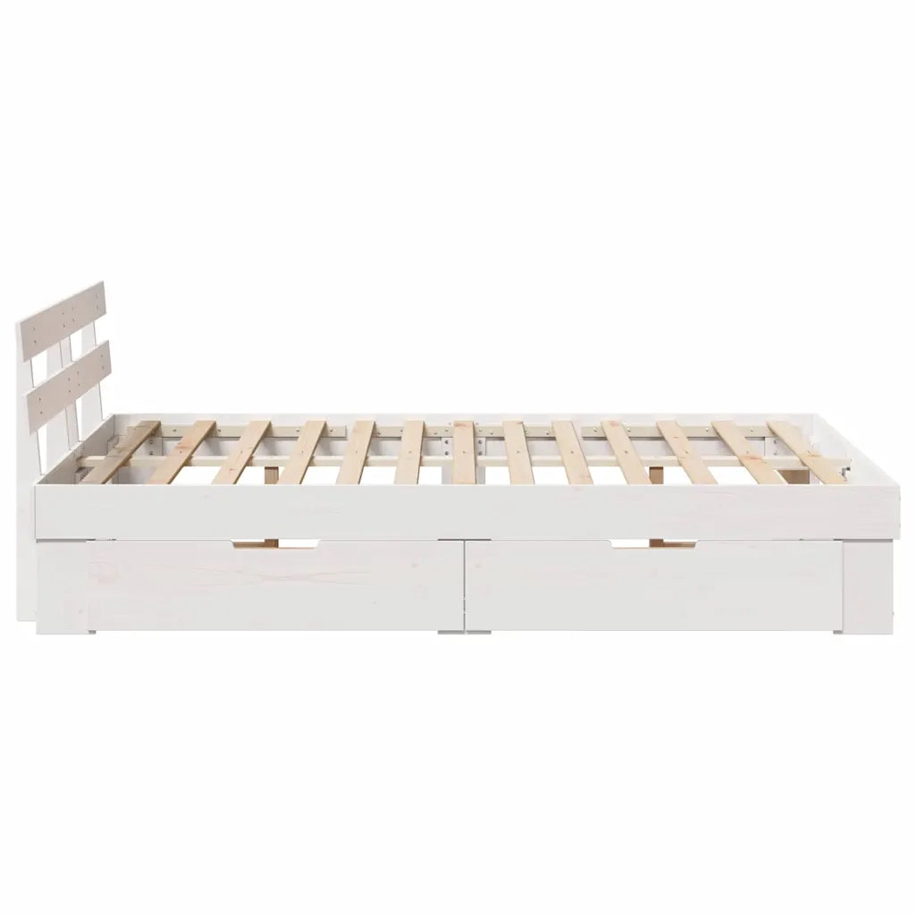 Struttura del letto Bianco 135 x 190 cm Pino massello 3382284