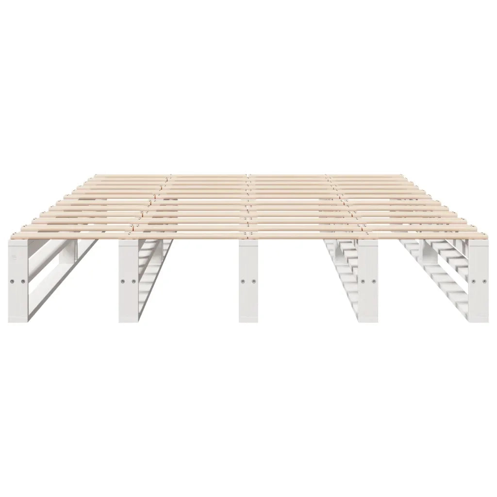 Letto senza Materasso Bianco 140x200 cm Legno Massello di Pino 850843