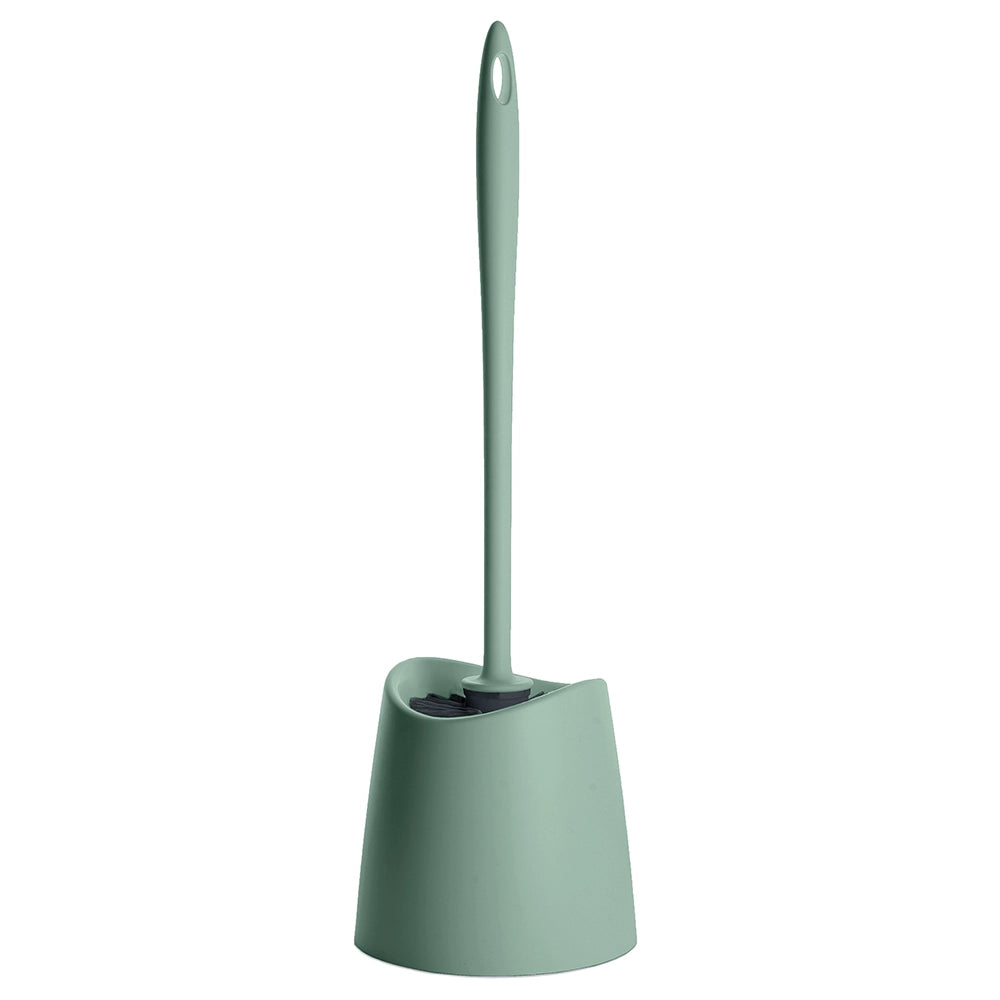 Portascopino wc da appoggio verde con setole nere