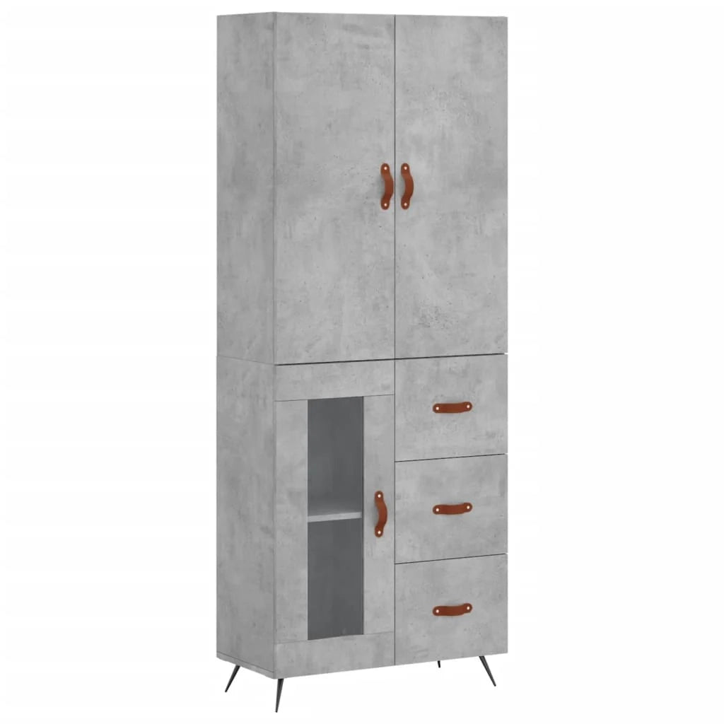 Buffet credenza cassettiera armadio mobile contenitore organizer cucina soggiorno salotto alto 69,5 x 34 x 180 cm legno ingegnerizzato grigio 02_0034487