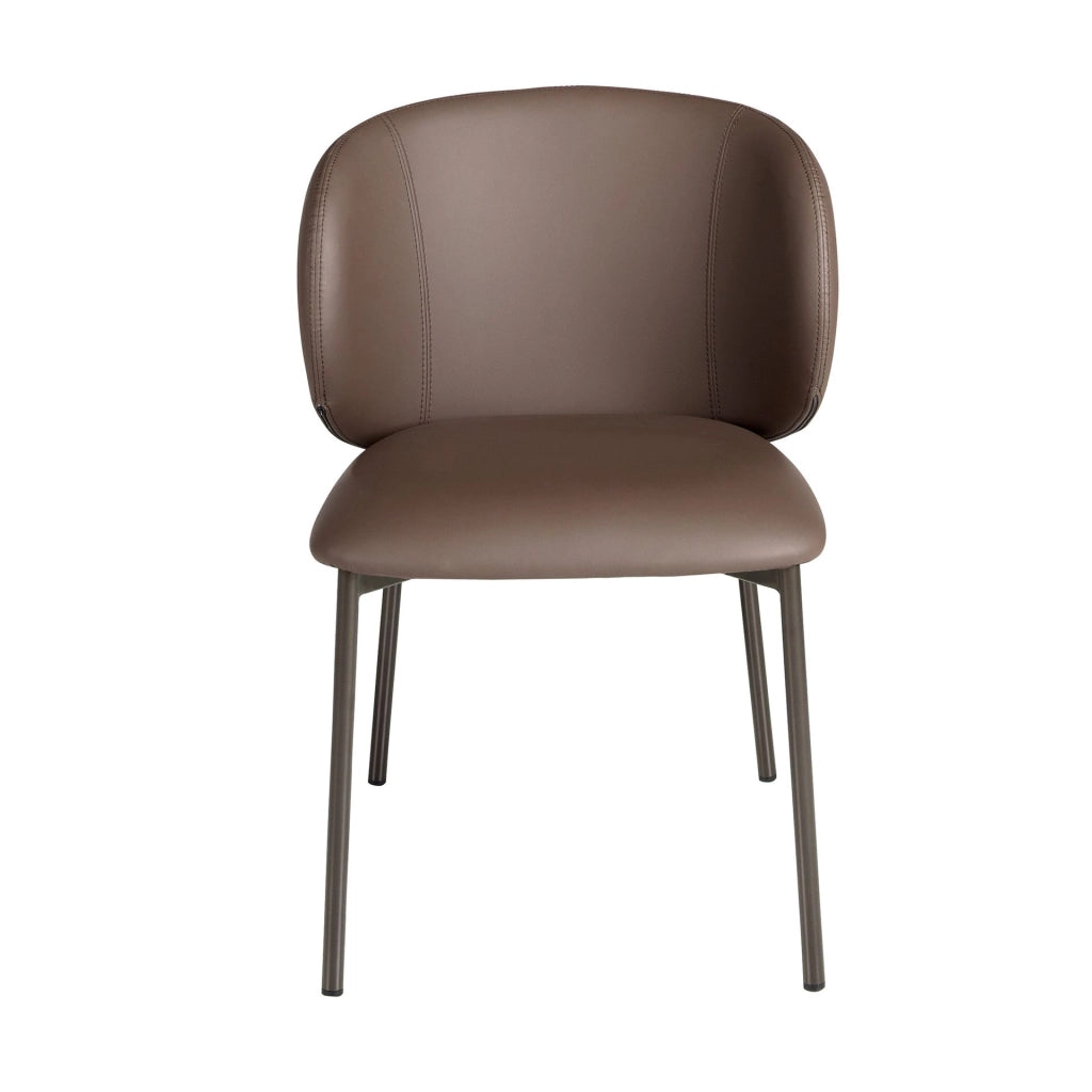 Sedia in similpelle marrone scuro