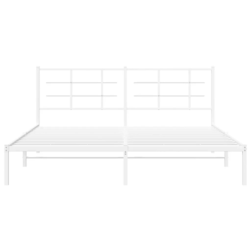 Giroletto con Testiera-Struttura letto con testiera Metallo Bianco 183x213 cm 474368