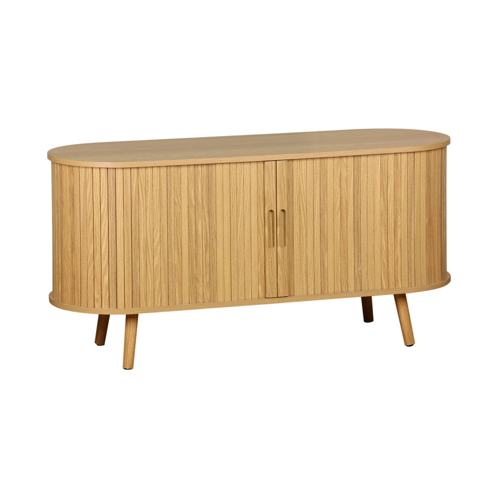 Mobile tv scandinavo con 2 ante scorrevoli, 120cm, marrone naturale