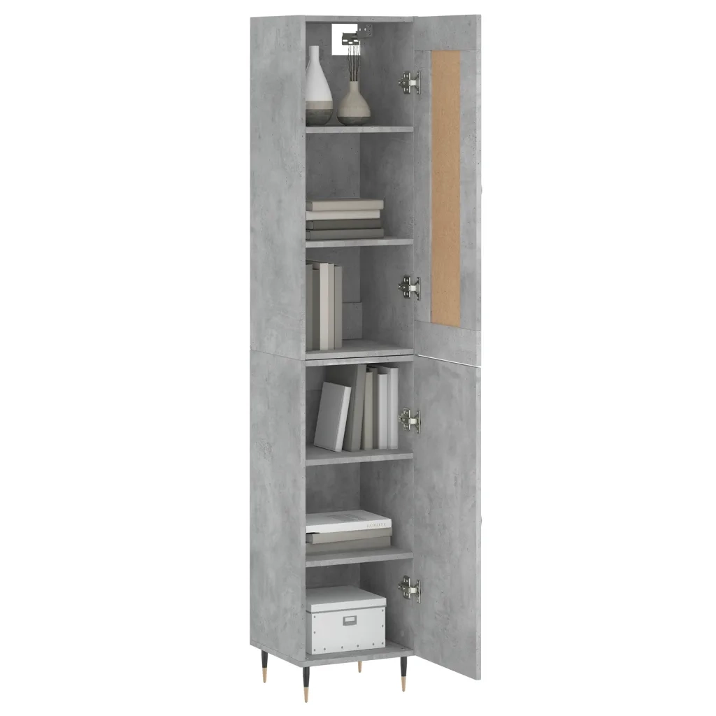 Credenza Grigio Cemento 34,5x34x180 cm in Legno Multistrato 3200117