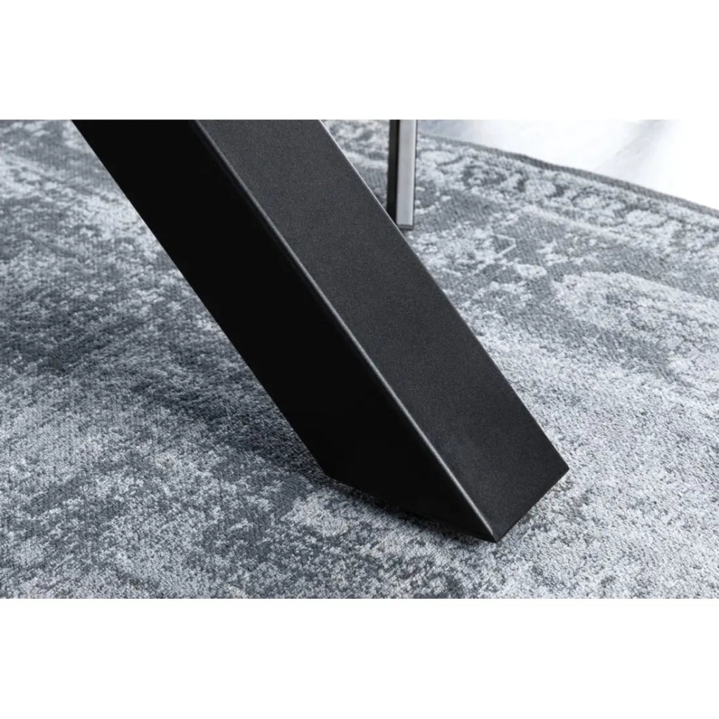 Tavolo da pranzo RIVET 180 cm in legno grigio e metallo nero