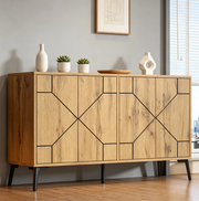 Sideboard moderno con 4 ante e 4 scomparti, 120 x 35 x 69 cm