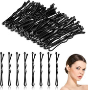 50 pezzi di spille per capelli in metallo, 3,5 cm, mini-golvanti per donne, ragazze, bambini, nero