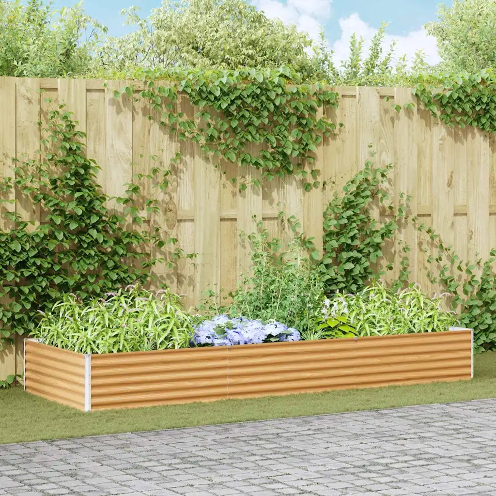 Fioriere | Cassetta per fiori | Letto rialzato da giardino 290 x 100 x 36 cm Acciaio zincato