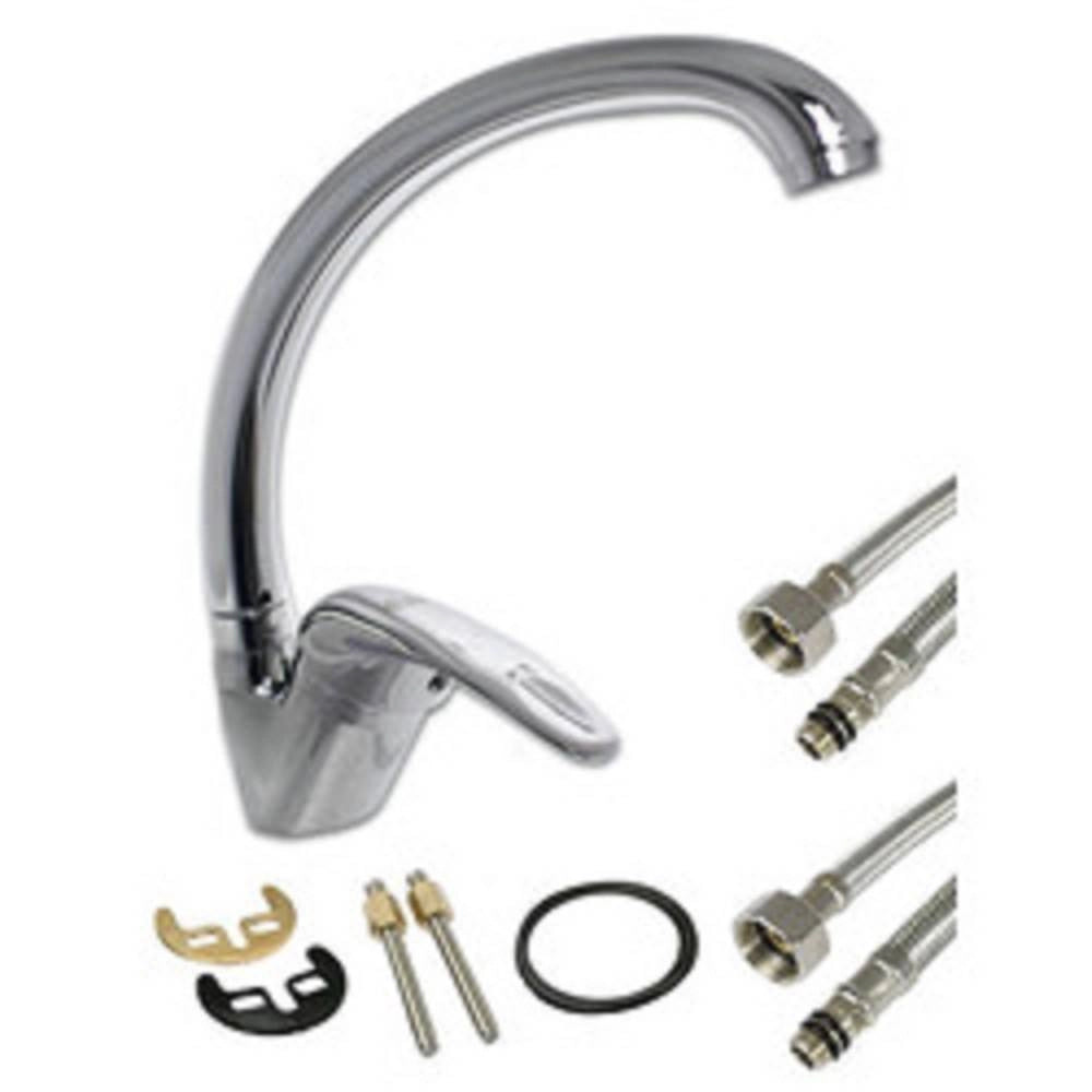 Trade Shop - Rubinetto Da Cucina Miscelatore Da Lavello Monocomando Ottone Cromato 52845a -