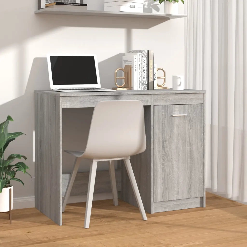Scrivania | Tavolo da Ufficio Grigio Sonoma 100x50x76 cm in Legno Multistrato