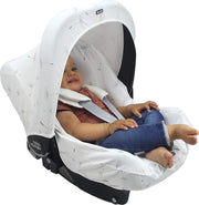 Cuscino per Seggiolino Auto Universale, Adatto per Sistema di Cintura 3 e 5 Punti, Seggiolino Auto, per Età 0+, Bianco