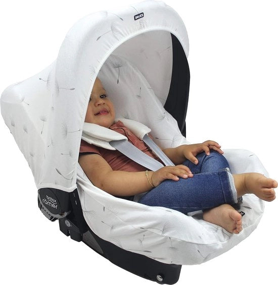 Cuscino per Seggiolino Auto Universale, Adatto per Sistema di Cintura 3 e 5 Punti, Seggiolino Auto, per Età 0+, Bianco