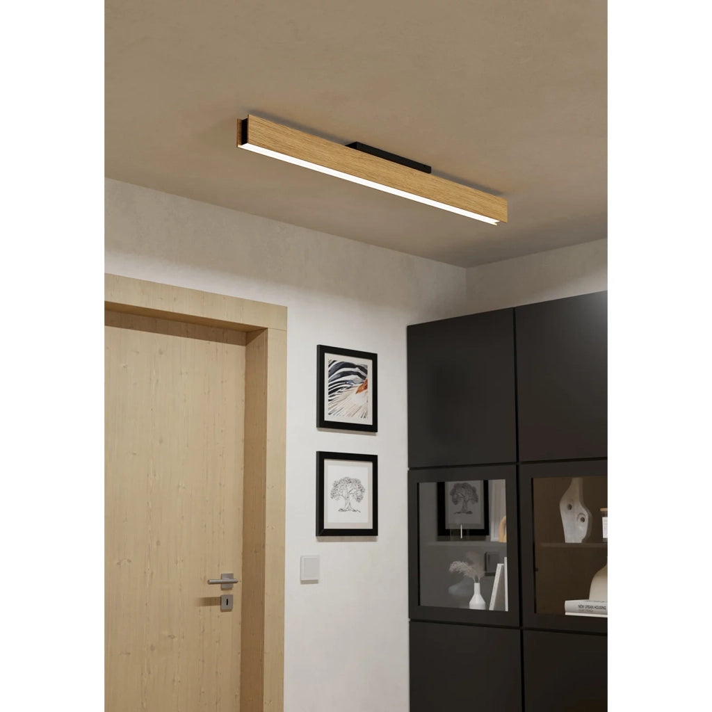 Plafoniera Moderna Anchorena-Z Legno Marrone Luce Led Integrato 35W