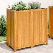 Fioriera Giardino con Rivestimento 100x50x100cm Massello Acacia 366448