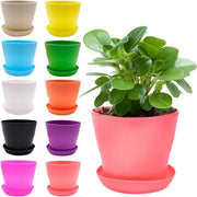 10 mini vasi per piante in plastica, vasi per fiori colorati, vasi per piante colorati, piccoli vasi con piedini, vasi per semi, vasi rotondi per la coltivazione in giardino e in casa, 10 pezzi