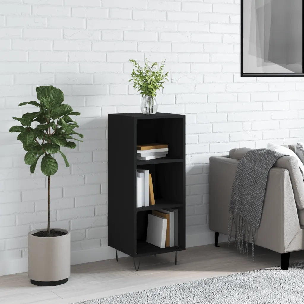 Credenza Nera 34,5x32,5x90 cm in Legno Multistratocod mxl 79073