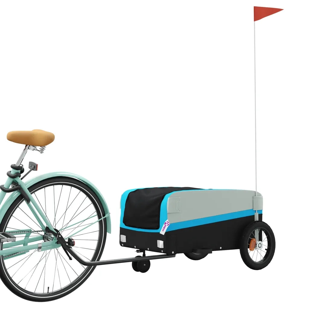 Rimorchio da Bici Nero e Blu 30 kg in Ferro CFW5193980