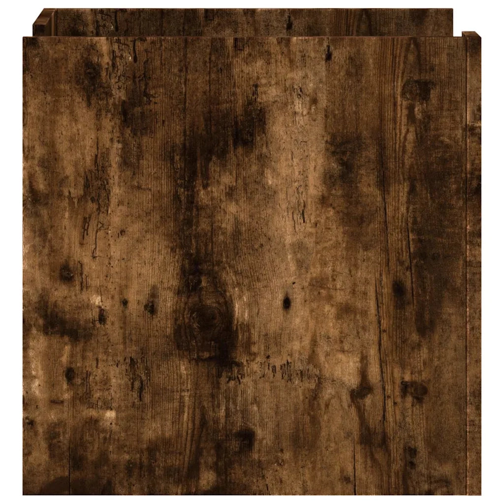 Comodino | Armadio da Notte | Mobiletto da notte Rovere Fumo 45x50x50 cm in Truciolato