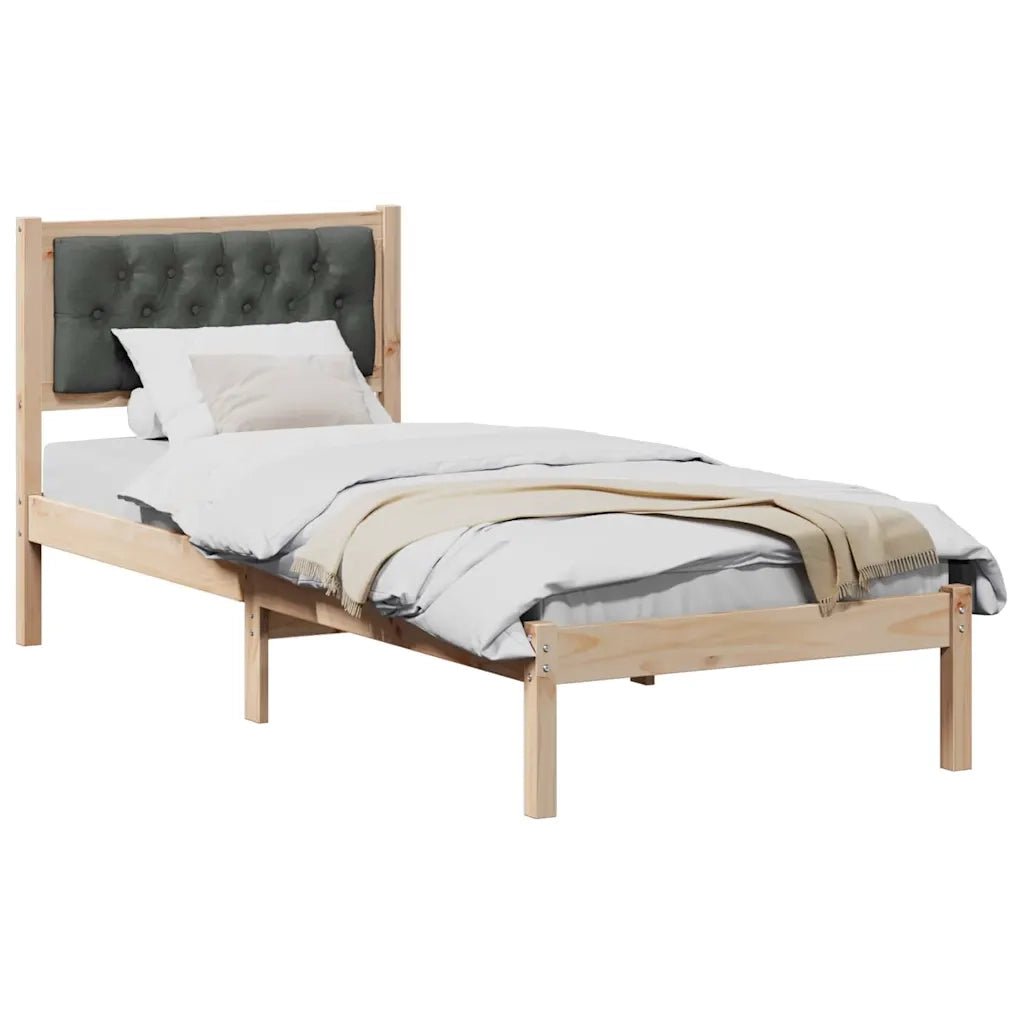 Struttura del letto Grigio scuro 90 x 200 cm Pino massello 878215