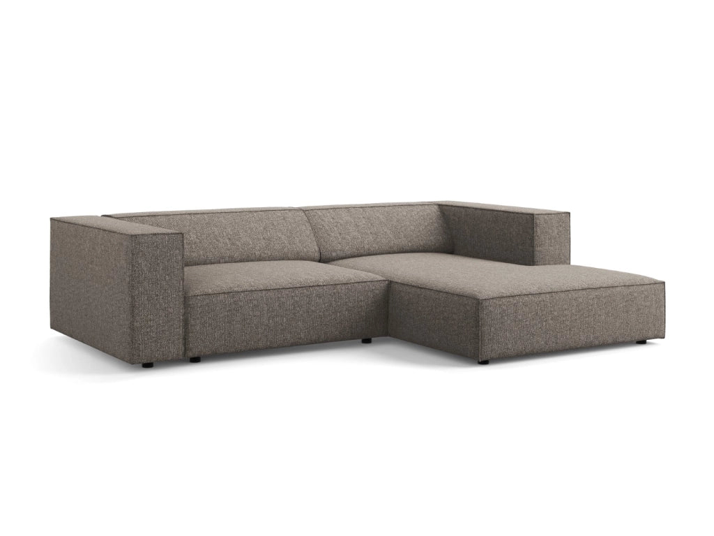 Cosmopolitan Design - Divano angolare destro "Arendal" 3 posti in ciniglia grigio 