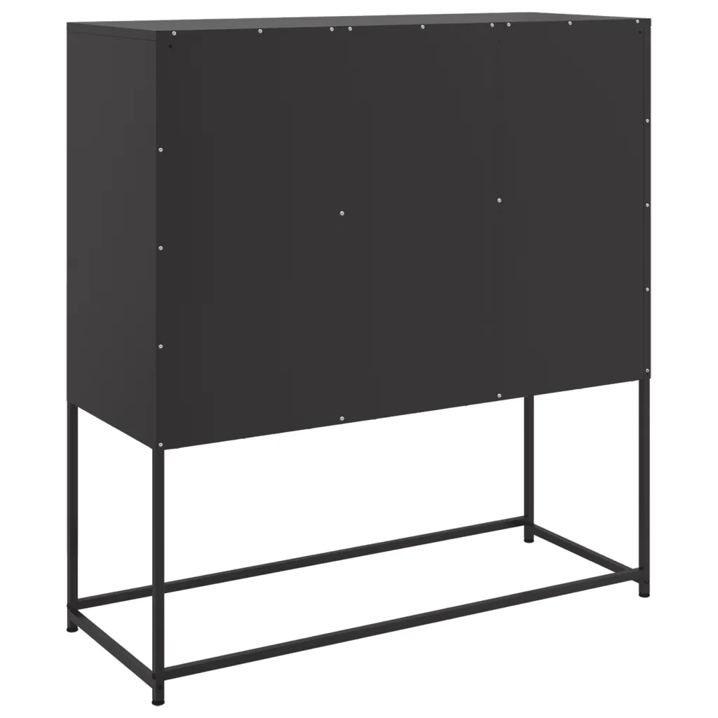 Credenza | Madia | Buffet da pranzo | Armadio da pranzo Nera 100,5x39x107 cm in Acciaio