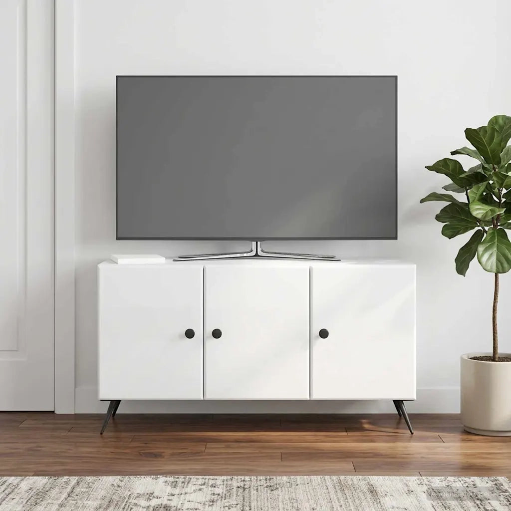Mobile TV Bianco Lucido 99 x 34,5 x 50 cm Legno ingegnerizzato 895639