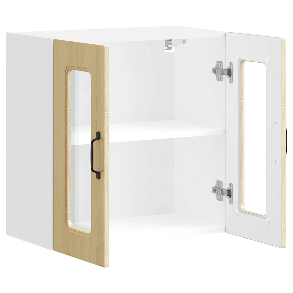 Pensile da Cucina con Porta in Vetro Kalmar Rovere Sonoma