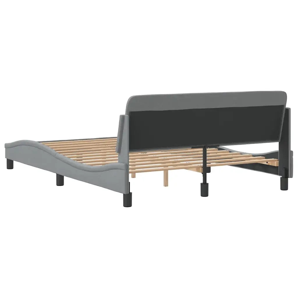 Letto matrimoniale | Letto per adulti | Giroletto Dover Grigio Chiaro 140x200 cm Tessuto