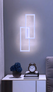 Applique Lampada da parete per interni luce muro a LED 32W moderna con doppio rettangolo luminoso Luce bianca fredda 6500K
