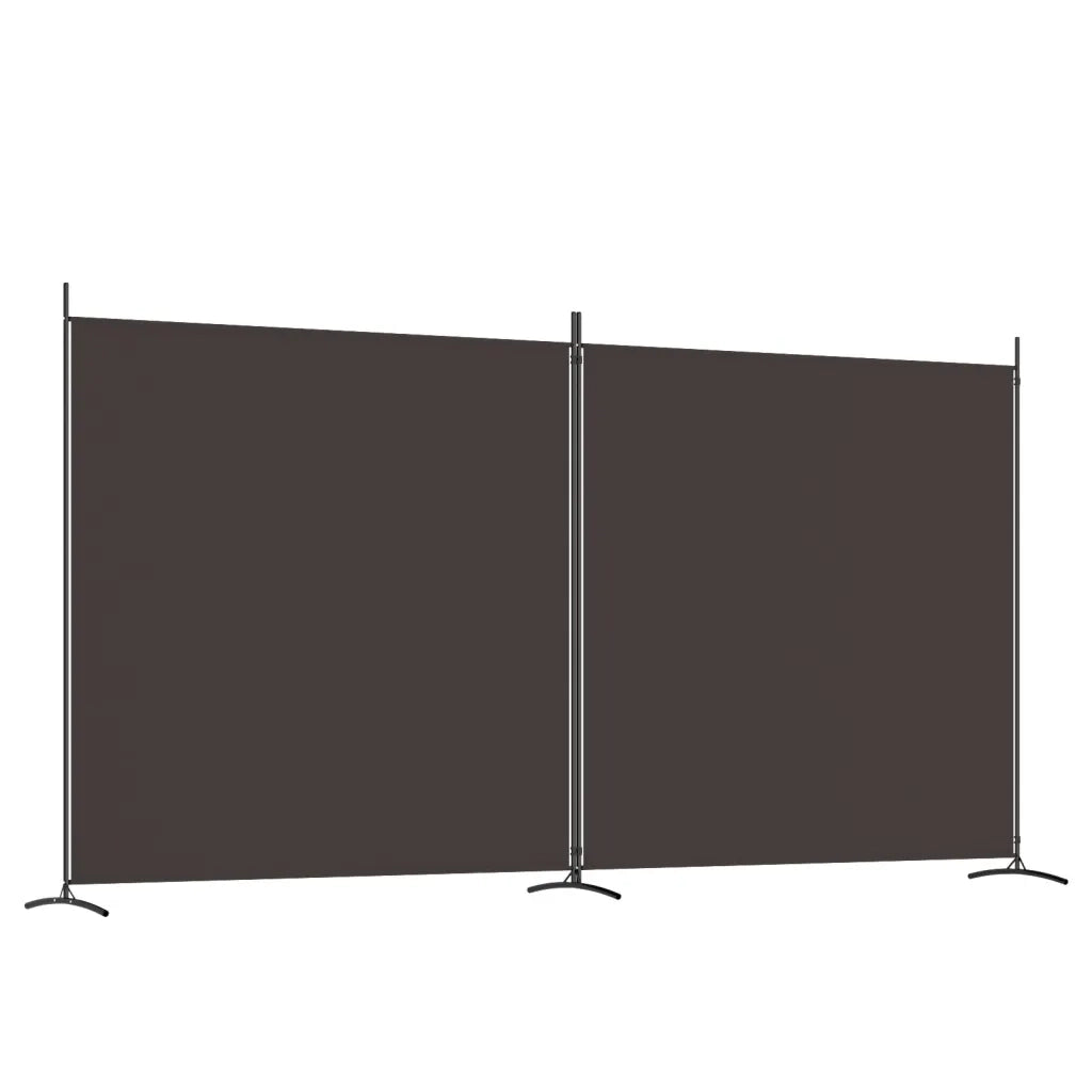 Divisorio Ambienti | Divider per stanze | Paravento a 2 Pannelli Marrone 348x180 cm in Tessuto
