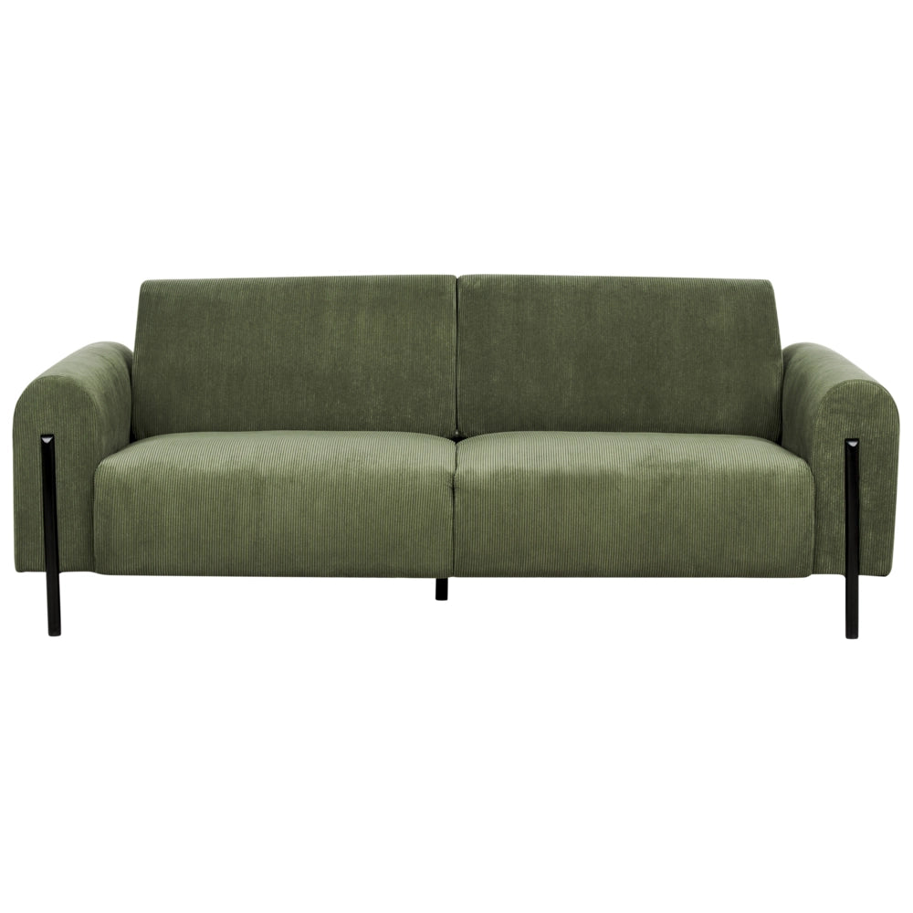 Set soggiorno divano 3 posti e poltrona imbottita in velluto verde con schienale regolabile stile elegante moderno