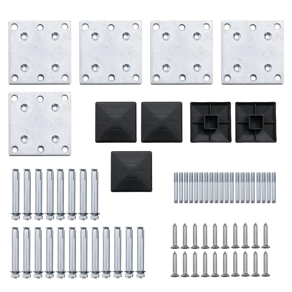 Set Pannelli di Recinzione in WPC 699x186 cm Nero 3070431