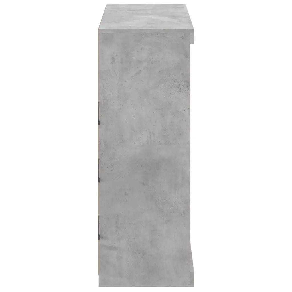 Credenza con Luci LED-Buffet-Armadio da cucina Grigio Cemento 81x37x100 cm