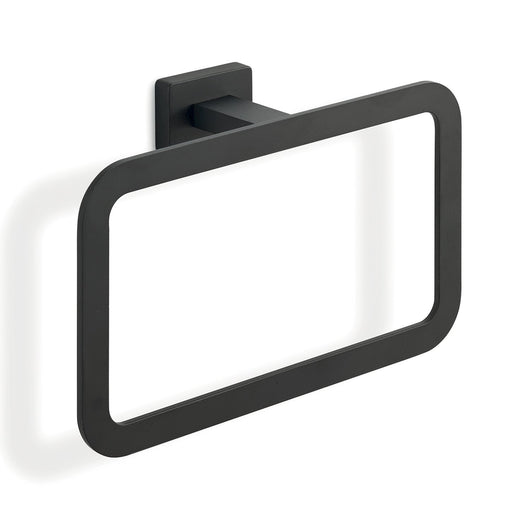 Portasalviette ad anello da muro in acciaio inox e Cromall 4470 Gedy serie ATENA Nero Opaco