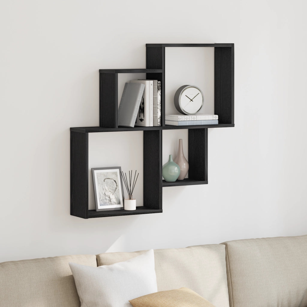 Armadio a muro  Nero Rovere 80x15x78,5 cm in legno ingegnerizzato
