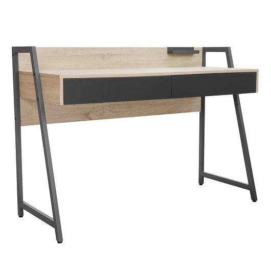 Alix - scrivania in legno e metallo con cassetti - 124x50x88 cm