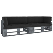 Divano 2 Posti su Pallet con Cuscini Grigio in Pino Impregnato cod mxl 45729