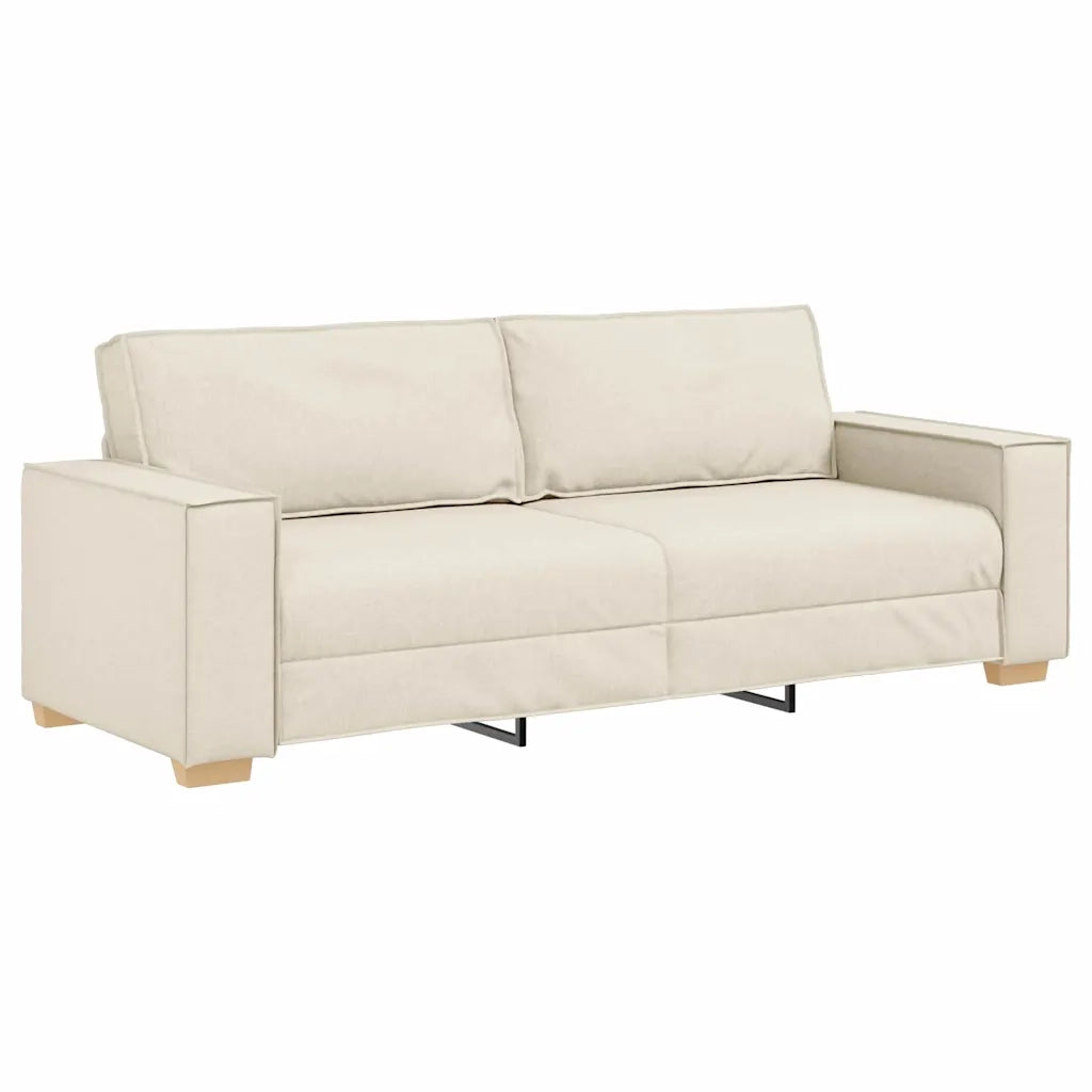 Divano 3-Persone Beige 220 cm Tessuto misto lino 4104999