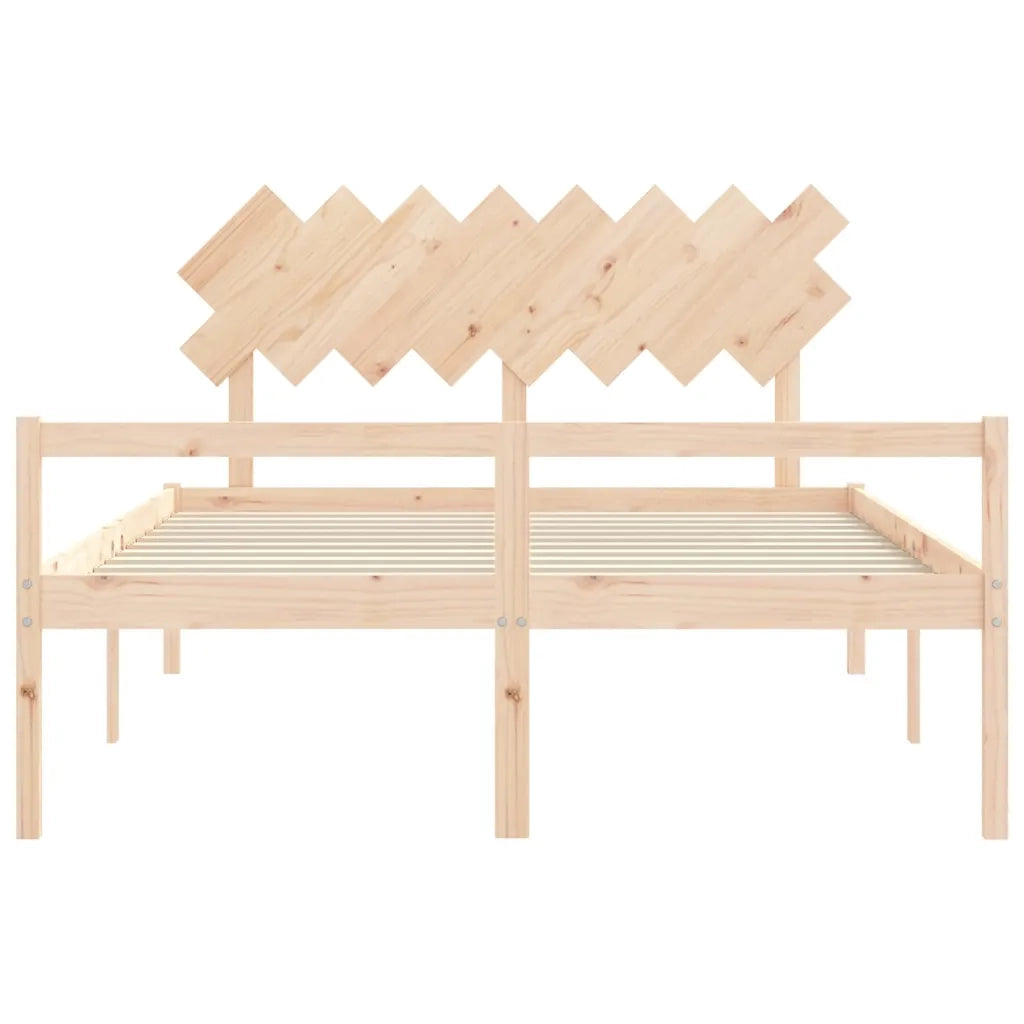 Letto per Anziani con Testiera 160x200 cm in Legno Massello 3195556