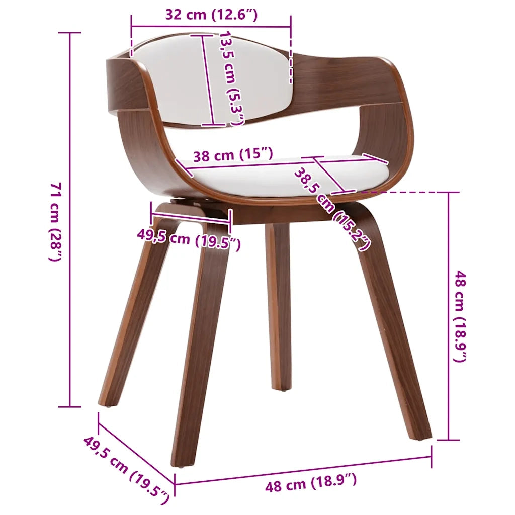 Sedie da Pranzo 2 pz in Legno Piegato e Similpelle 287386