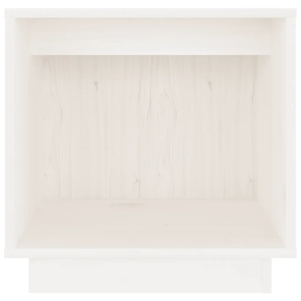 Comodini 2 pz-Set di 2 Tavolino da notte Bianchi 40x30x40 cm in Legno Massello di Pino