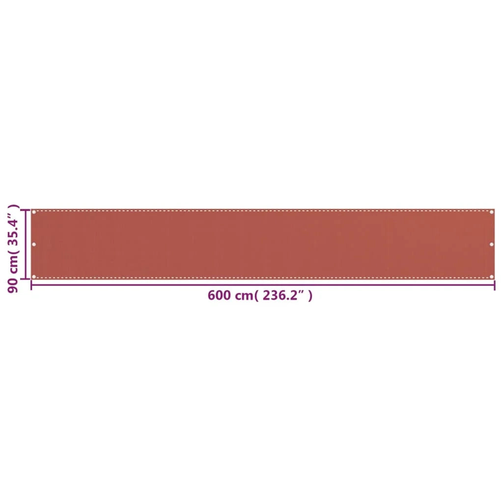Schermo per balcone schermo per la privacy 90 x 600 cm HDPE terracotta 02_0010420