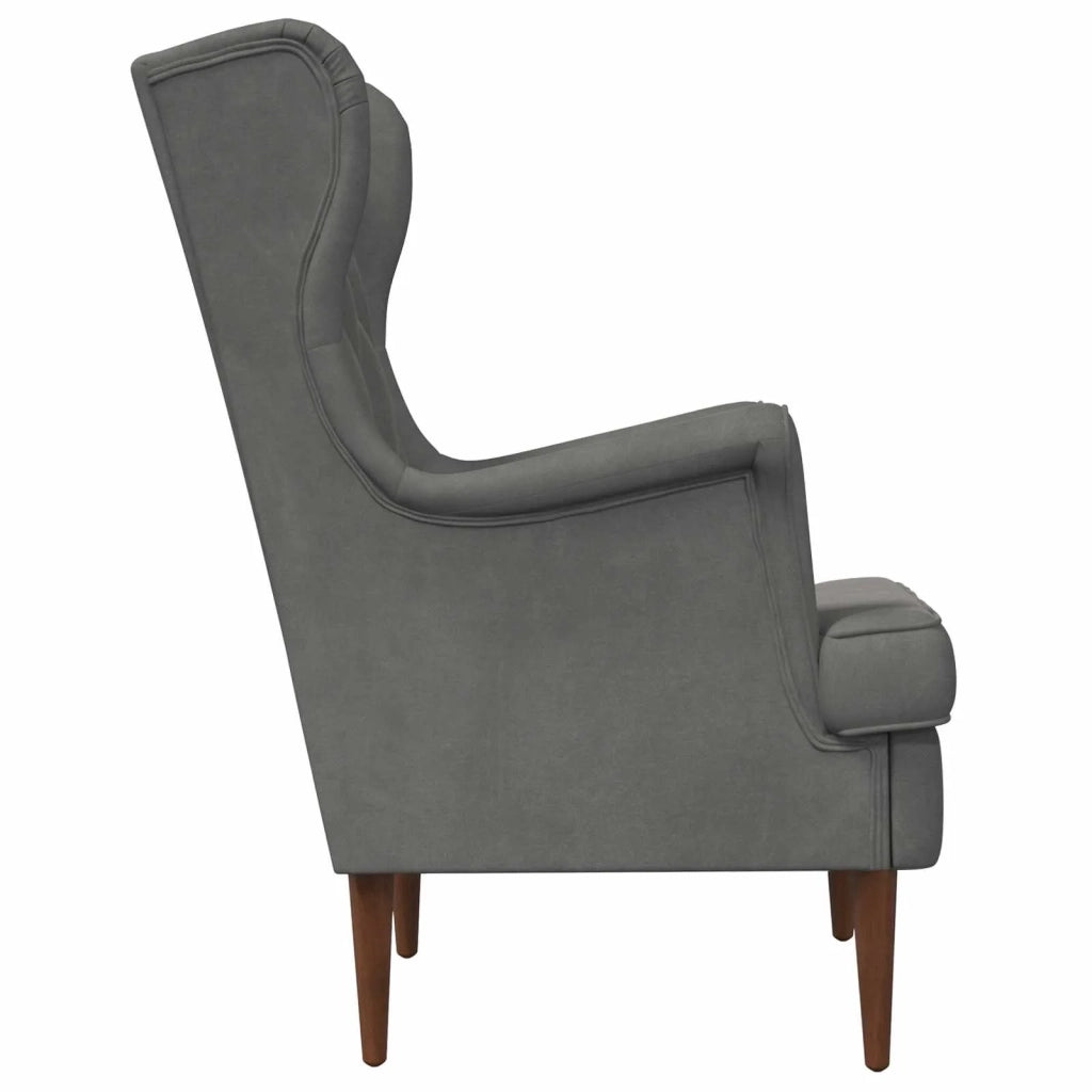 Poltrona-Divano Sedia-Poltroncina Grigio Scuro Velluto 608275