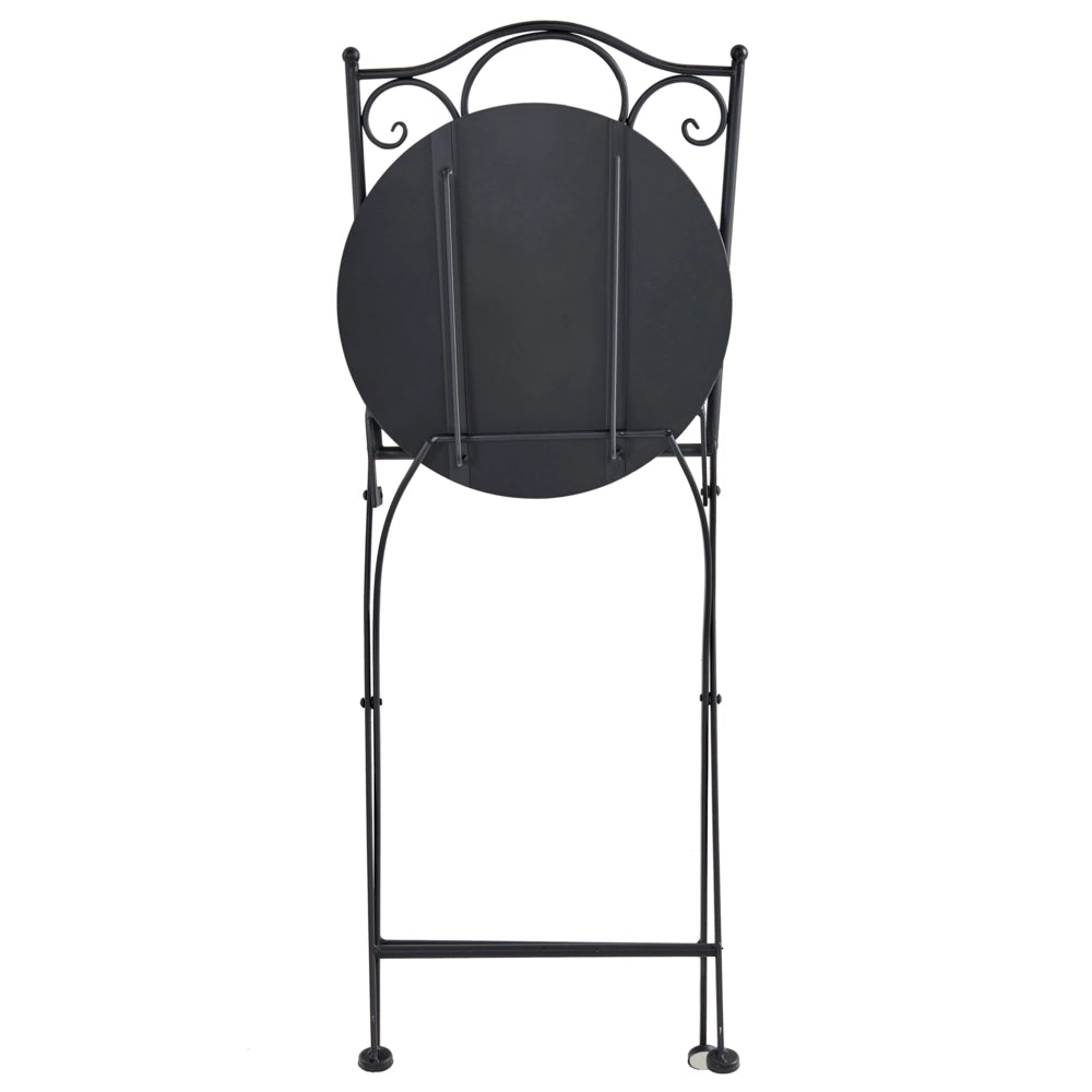 Set da giardino per esterni in ferro nero con tavolo in stile vintage